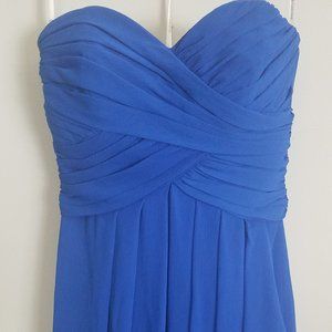 Davids Bridal Blue knee length Strapless Dress